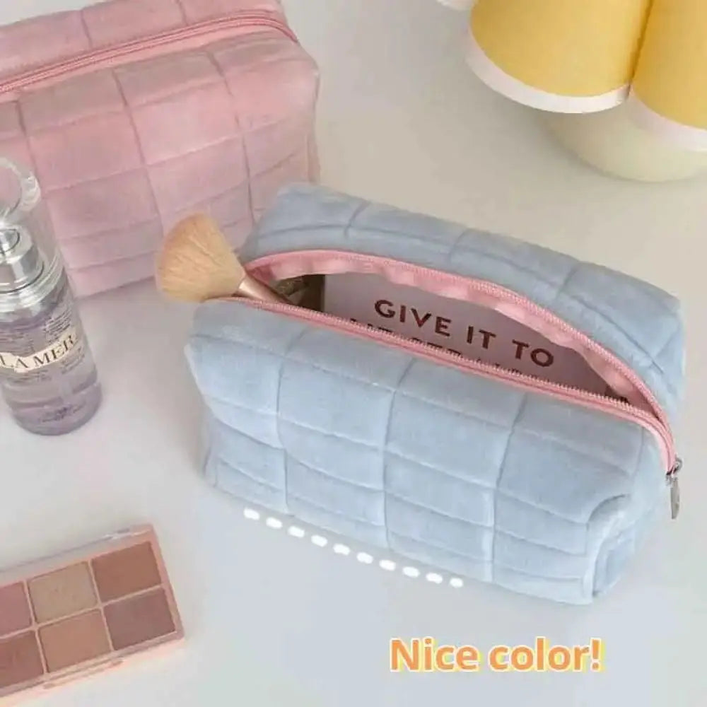 1pc Pink/White/Blue Pillow Design Cosmetic Bag Pencil Case Pen Pouch Large-capacity Student Storage Pencil Case Oasis Select