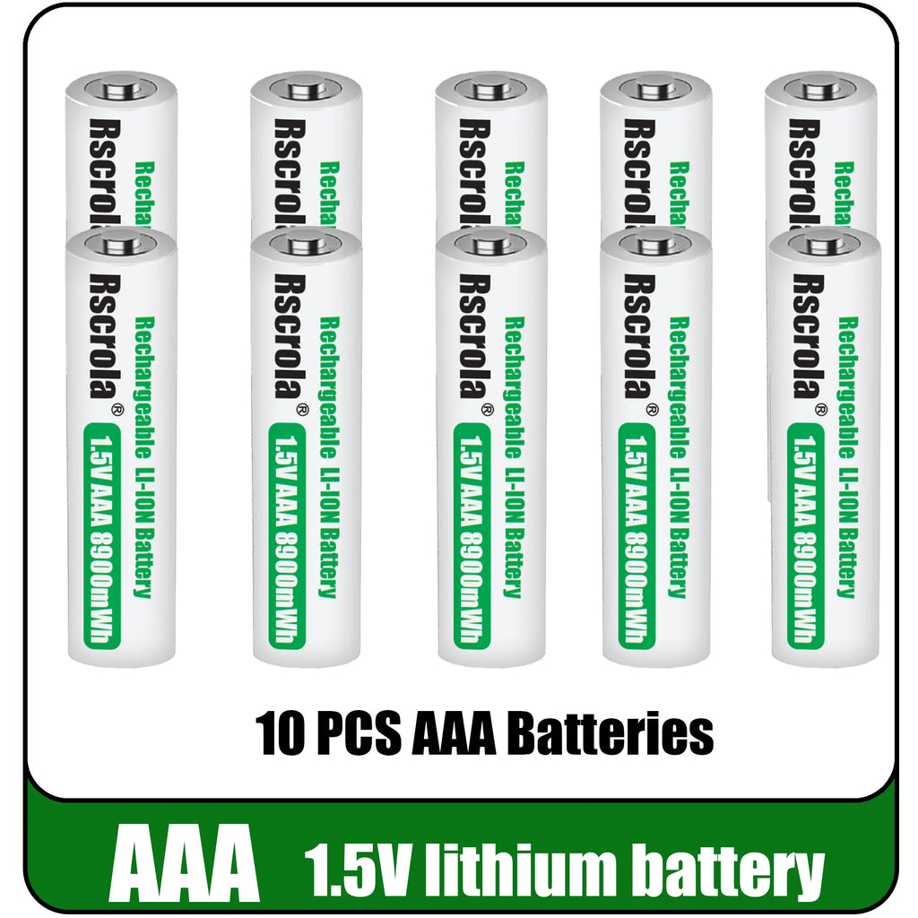 Universal Rechargeable 1.5V AAA 8900mWh Lithium ion Battery Fast charging with Charger for Camare Clock Mouse Fan Electric Toys Oasis Select 10 PCS Batteries 1.5V China Mainland