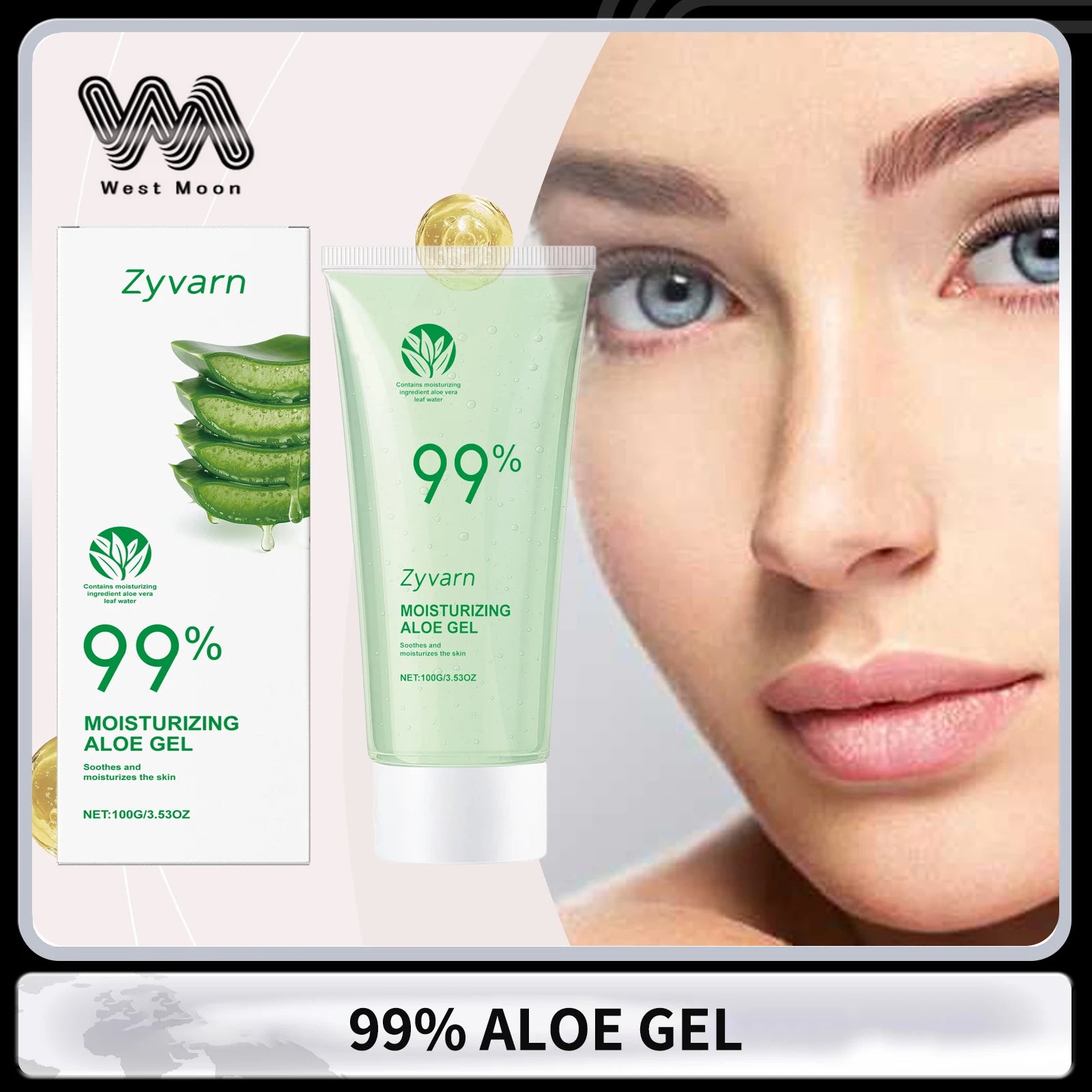 Zyvarn 99% Aloe Vera Gel – Hydrating & Brightening Skin Care