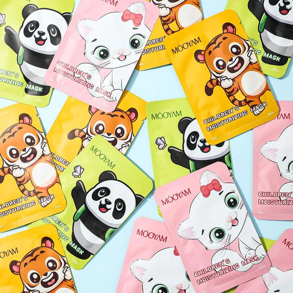 Animal Character Sheet Spa Masks for Kids Teens Collagen Hydrating Moisturizing Skincare Christmas Gift Set Party Favors, 5 Pack Oasis Select