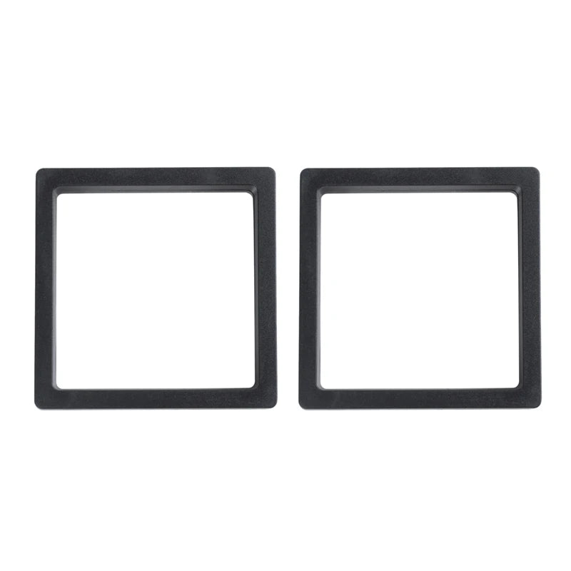 2X Square 3D Albums Floating Frame Holder Coin Box Jewelry Display Show Case, 9X9cm (With Base) Oasis Select black NONE