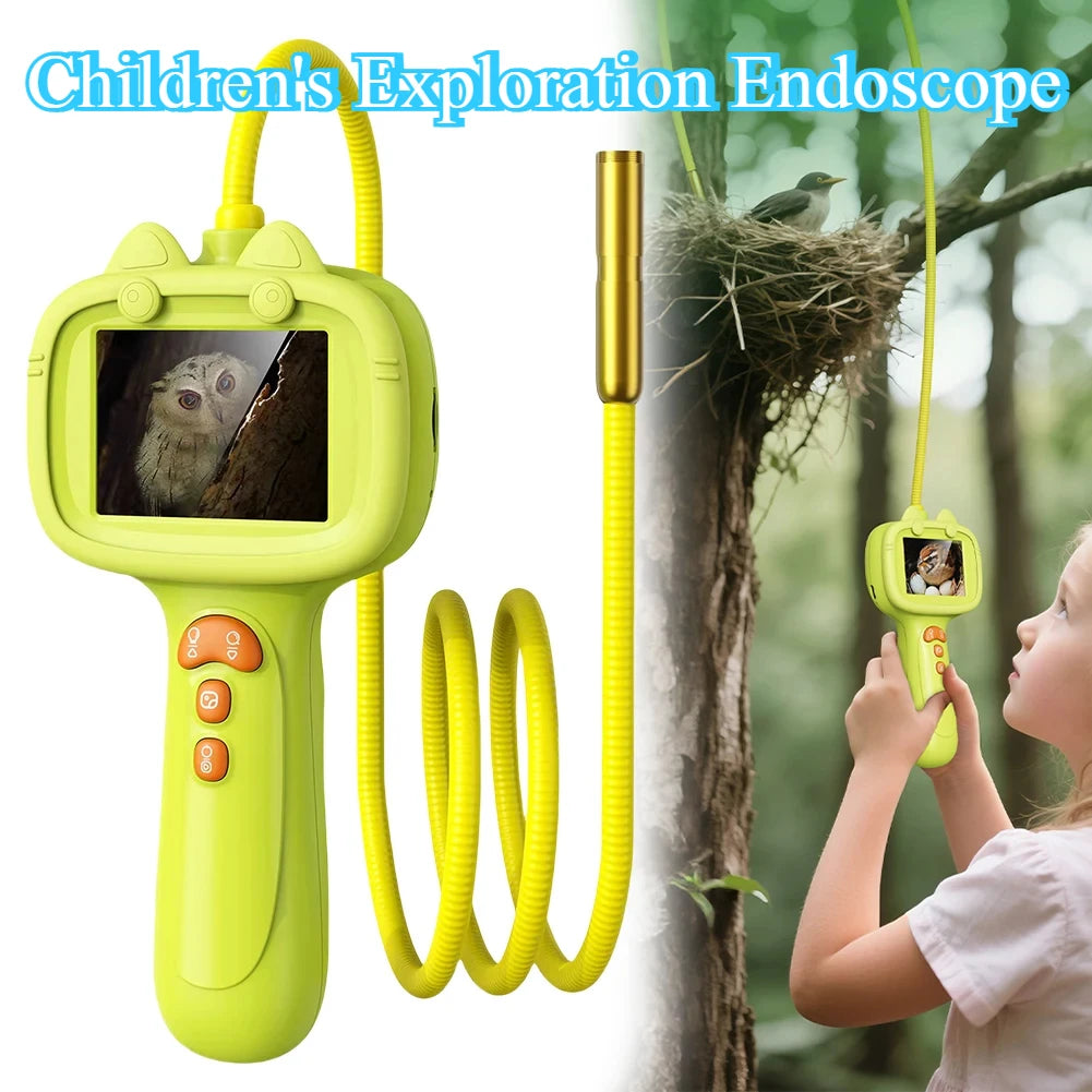 Kid Endoscope Camera 2.4-inch Display 1080p HD Probe with LED Kids Exploration Endoscope Tool for Indoor/Outdoor Children's Gift Oasis Select