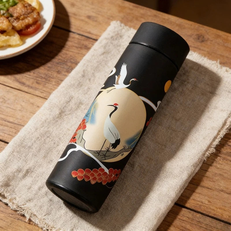 1pcs Retro Ethnic Trend Insulated Water Bottle Double Wall Insulated Cup Men's and Women's Portable Leak Proof Drinking Utensil Oasis Select