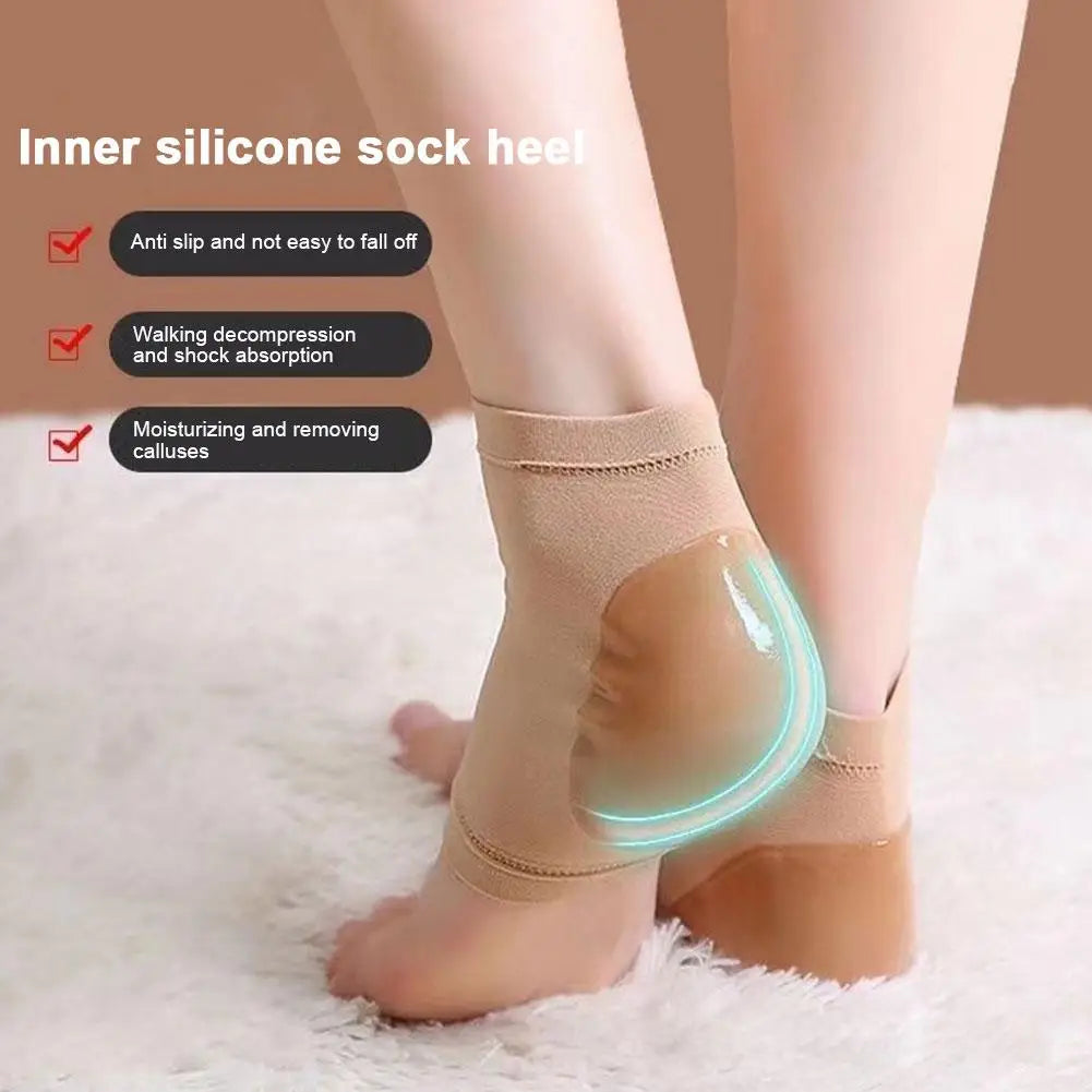 Plantar Fasciitis Heel Socks – Silicone Anti-Crack Foot Pads Silicone Heel Socks Oasis Select