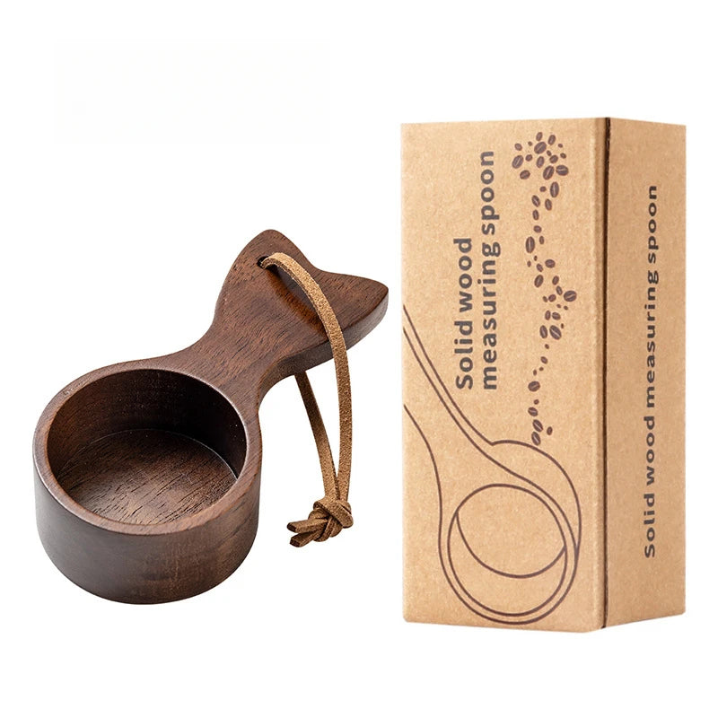 Walnut Wood Coffee Beans Solid Wood Measuring Spoon Coffee Powder Weighing Wooden Short Handled Coffee Spoon Oasis Select