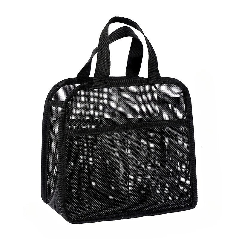 Mesh Portable Shower Caddy, Large-capacity Shower Bag, Also Suitable for Beach, Swimming, and Gym Use,Oversized Beach Bag Oasis Select black