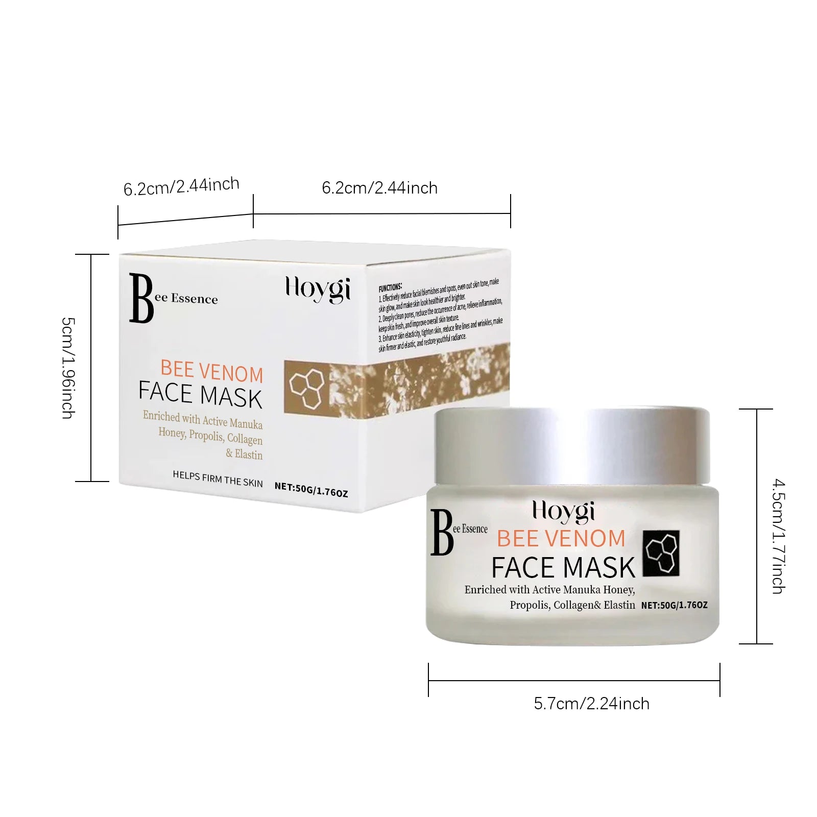 Propolis Facial Mask Moisturizing Brightening & Pore Purifying Soothing Bee Venom Firming Skin Facial Care Mask Nourishing Oasis Select