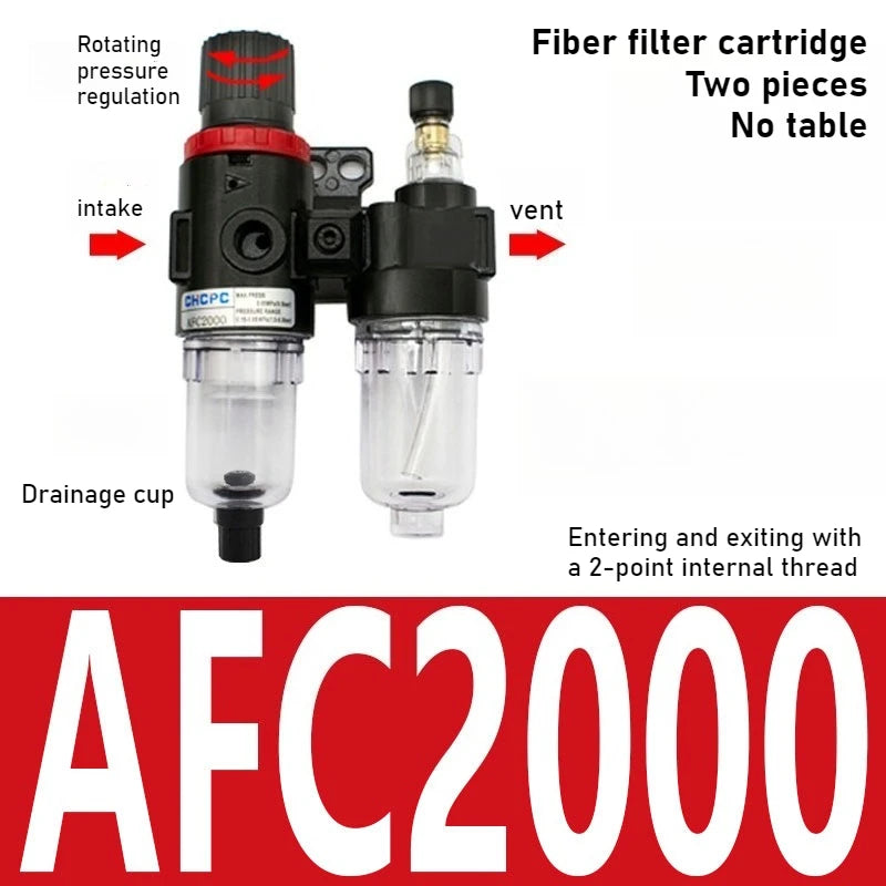AFC2000G1/4 "air Compressor Oil-water Separator Air Source Processor Two-piece Air Filter for Pressure Reducing Valve Regulator Oasis Select Plastic core A AFC2000