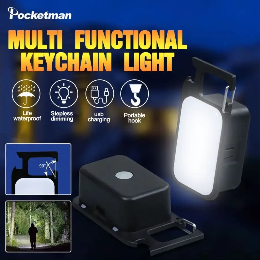 Rechargeable 4 Lighting Modes Portable Mini LED Keychain Light Small Pocket-sized Flashlight Camping Lights Emergency Torch Oasis Select