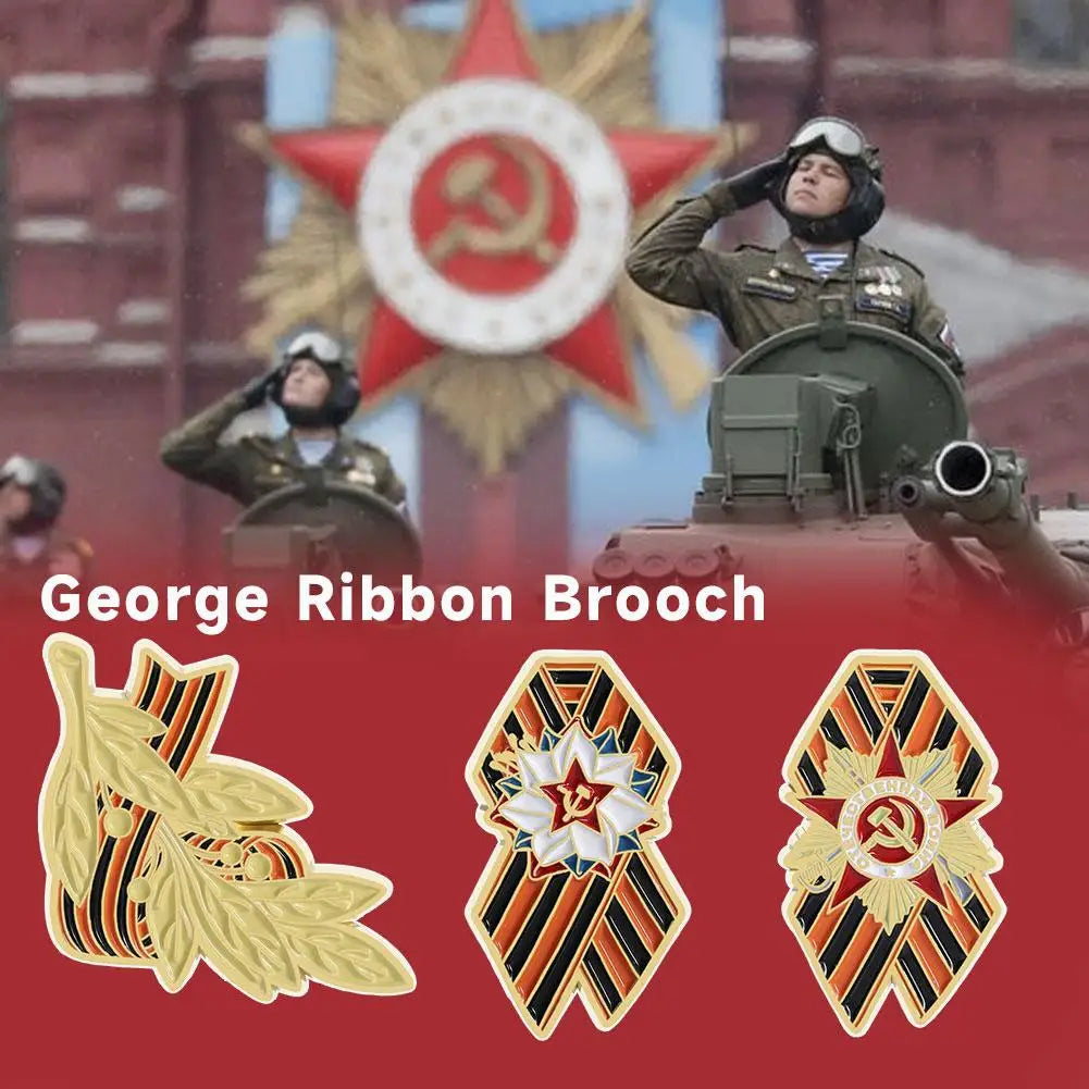 St. George Enamel Pin Brooch – Victory Day Memorial Badge