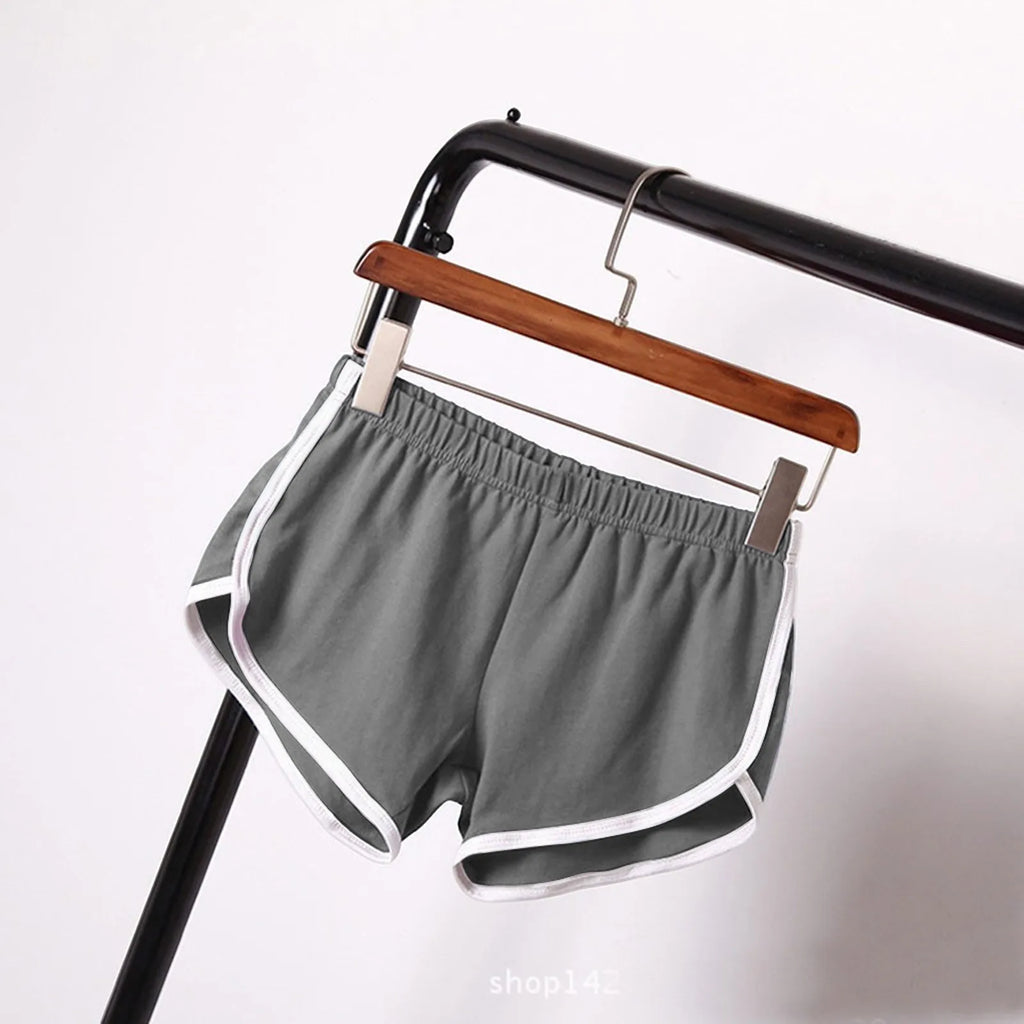 Sports Shorts Women Summer New Candy Color Anti Emptied Skinny Shorts Casual Lady Elastic Waist Beach Correndo Short Pants Oasis Select Gray L