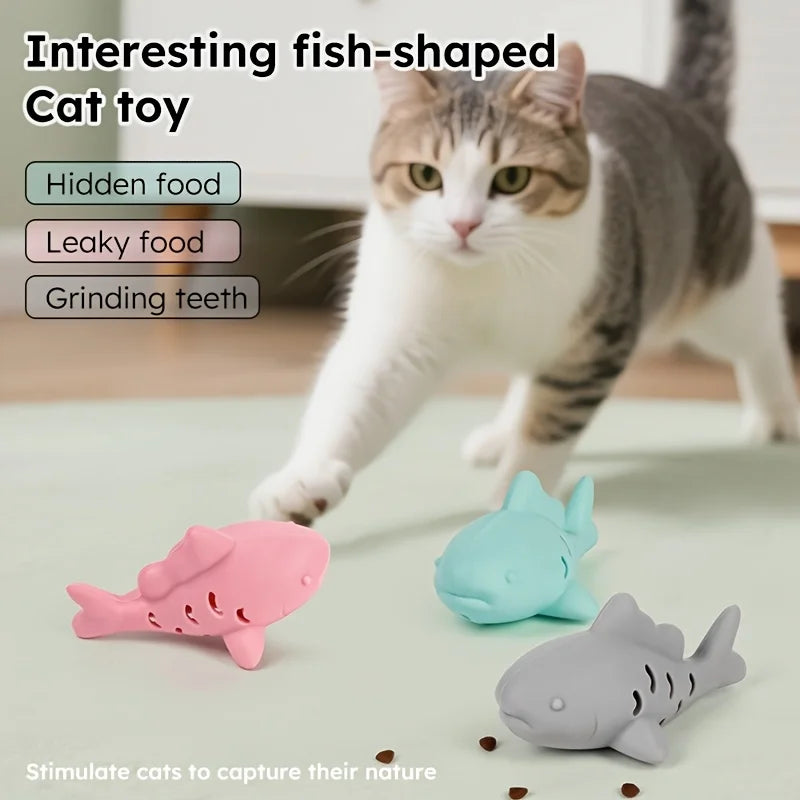 Silicone Fish Young Cat Pet Gnawing Hiding Food Slow Cat Leaking Food Self Pleasure Grinding Teeth Relieving Boredom Toy Oasis Select
