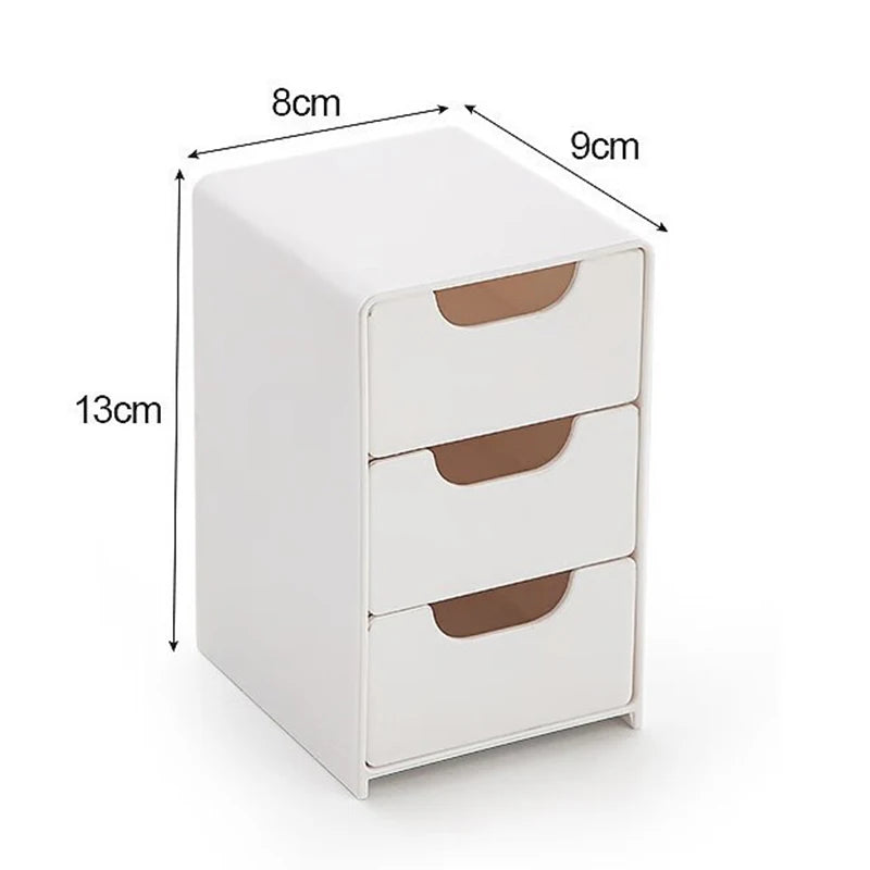 3-Tier Cosmetic Organizer Box with Drawers | Jewelry & Desk