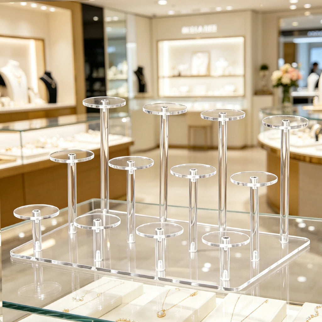 1pc transparent acrylic jewelry display rack bracelet/watch/perfume transparent elevated rack jewelry and cosmetics storage rack Oasis Select