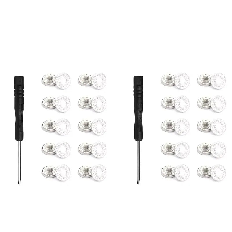 10/20/30/40pcs Adjustable Jean Buttons Replacement Metal Jeans Buttons No Sew Removable For Jeans Pants Bags Denim Clothing Oasis Select 20pcs B