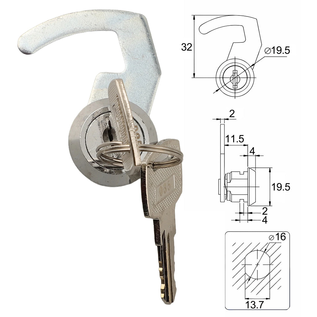 Zinc Alloy Cam Lock with Quick Clip | Cabinet & Cash Drawer Cabinet Cam Lock Oasis Select
