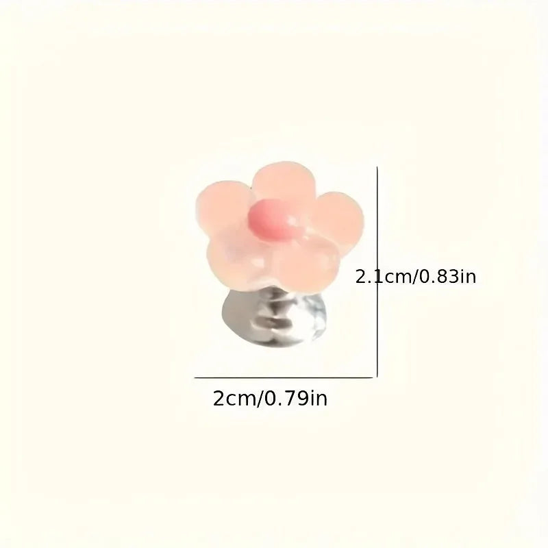 5pcsCute Flower Toilet Button Nail Specific Bathroom Water Tank Switch Button Universal Toilet Press Home Furnishings Decoration Oasis Select