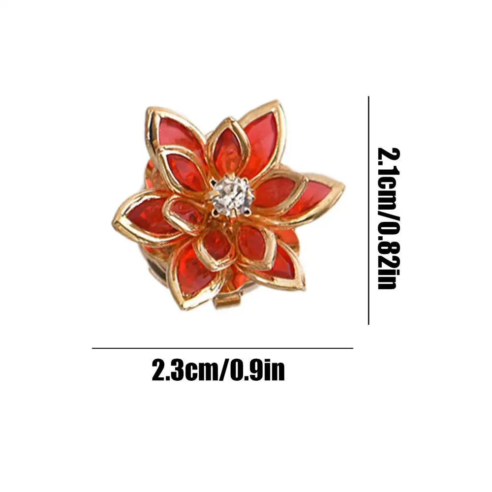 1PC Button Cover Cufflinks Elegant Camellia Button Cover Cufflinks for Blouses Tuxedo Shirt Dress Wedding Dating Party Oasis Select Red