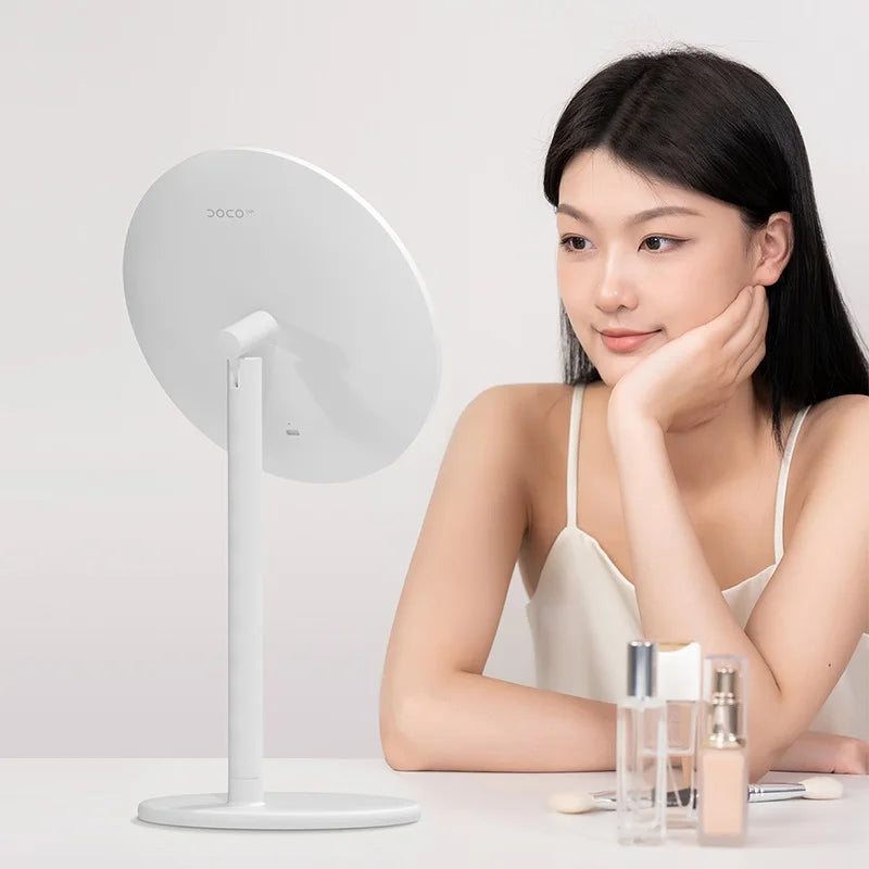 DOCO Makeup Mirror Desktop Adjustable LED Light High Quanlity Metal Texture Perfect for Gift Giving Oasis Select