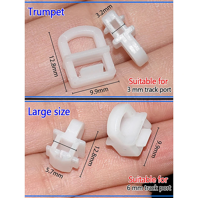 Set of 10 Auto Curtain Track Wheels, Vehicle Curtain Clip, Track Hanging Ring Pulley, Glide Ball Curtain Rail Fastener Hooks Oasis Select