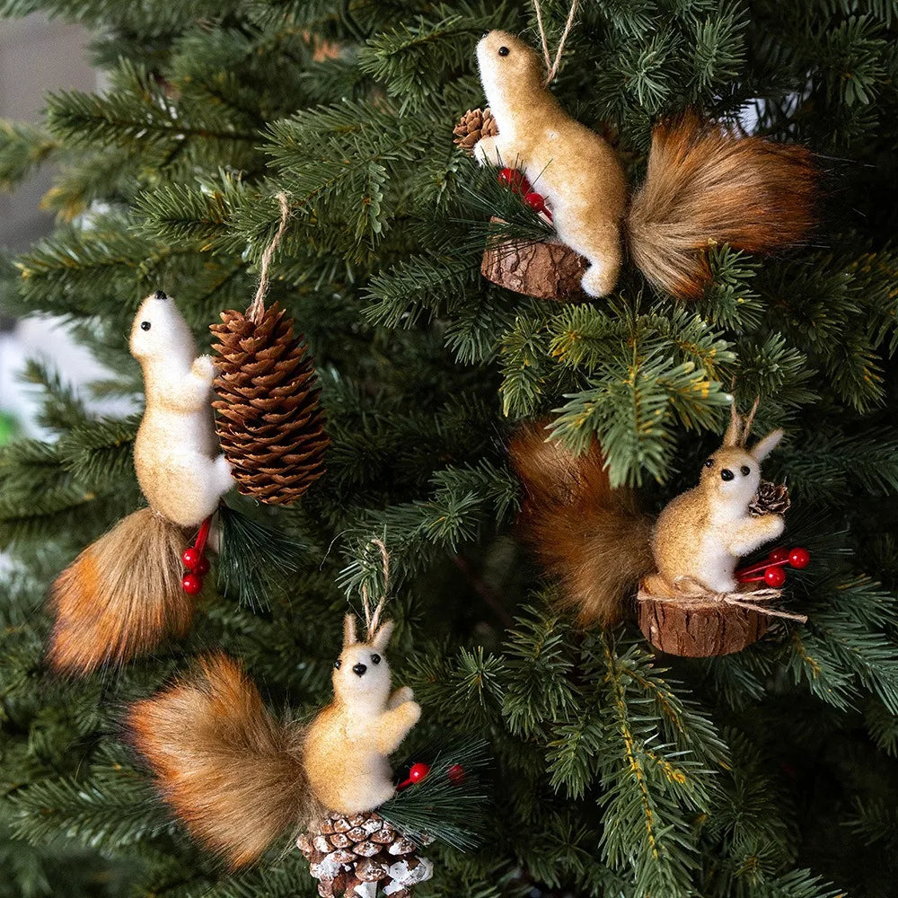 Christmas Tree Decoration Cute Cartoon 3D DIY Squirrel Xmas Pendants Christmas Hanging New Year Decor Ornaments 2026 Navidad Oasis Select