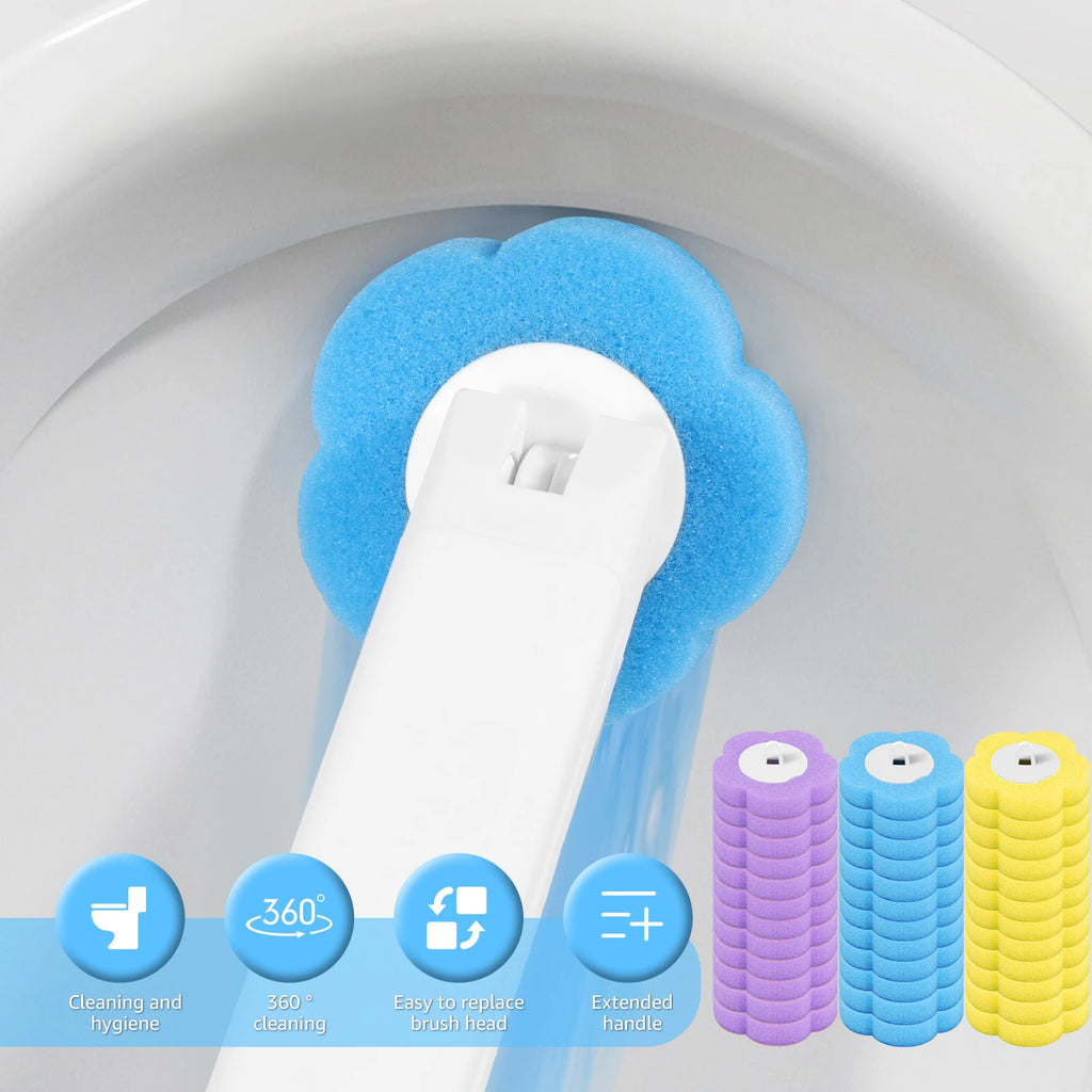 18/36Pcs Disposable Toilet Brush Wall Mounted Toilet Brush with Replacement Head Cleaning Set Home Bathroom WC Accessories Oasis Select