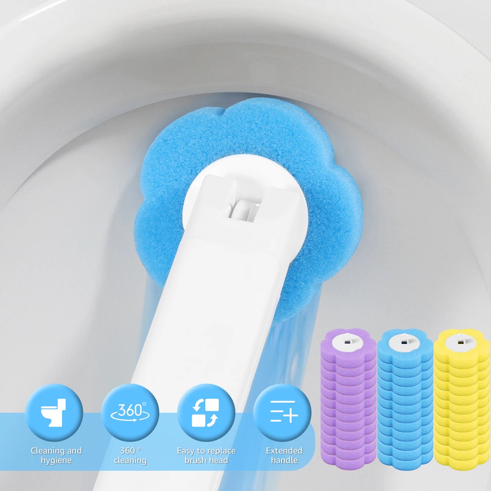 18/36Pcs Disposable Toilet Brush Wall Mounted Toilet Brush with Replacement Head Cleaning Set Home Bathroom WC Accessories Oasis Select