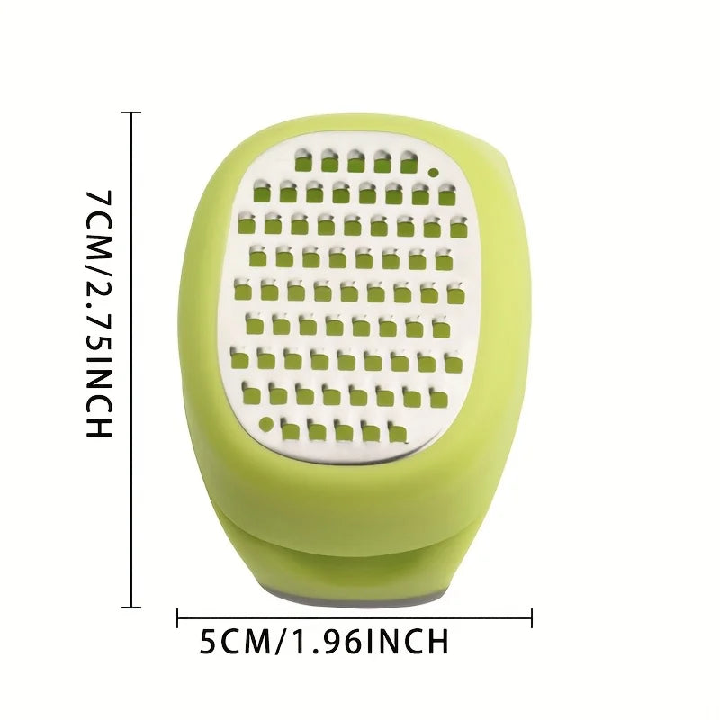 Stainless Steel 4-in-1 Manual Grater & Slicer - Lemon, Cheese,Garlic, Ginger Zester Shredder,Compact Kitchen Tool for Vegetables Oasis Select