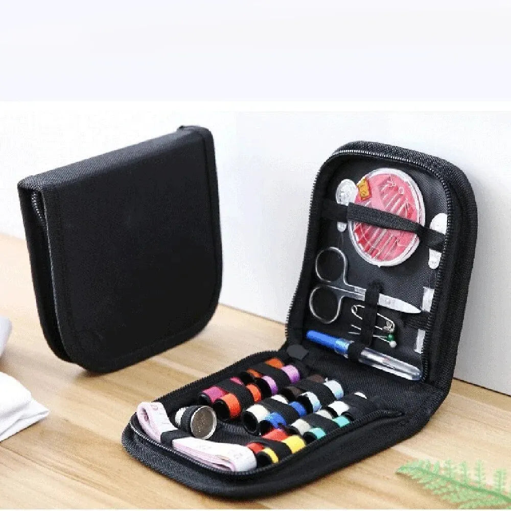 12 Needle Portable Mini Travel Household Sewing Box Set Sewing Kit Storage Bags Sundries Organizer Home Tools Oasis Select black