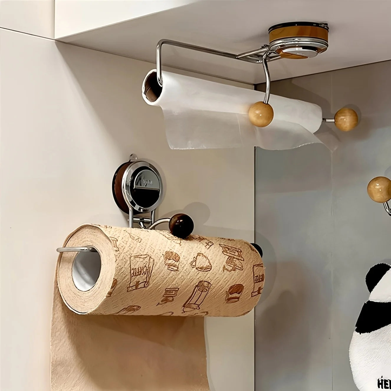 Suction Cups Kitchen Paper Towel Holder Free Cupboard Paper Hangers Paper Roll Holder Rags Cling Film Hangers Oasis Select