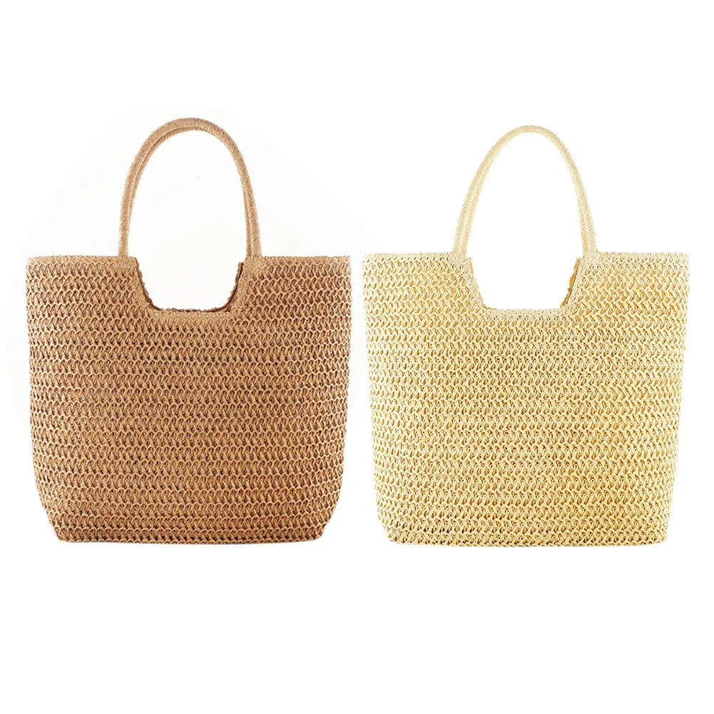 Women's Large Straw Tote Bag – Vintage Woven Summer Handbag Straw Tote Handbag Oasis Select