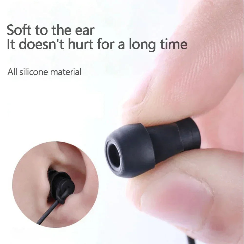 Silicone Sleep Earphones 3.5mm Wired In-Ear Headphones with Mic