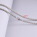 5pcs Stainless Steel Square Box Link Box Chain Necklace Jewelry Gift for Men and Women 2/2.5/3mm 50/60/70cm Length Oasis Select 2.5mm 60cm