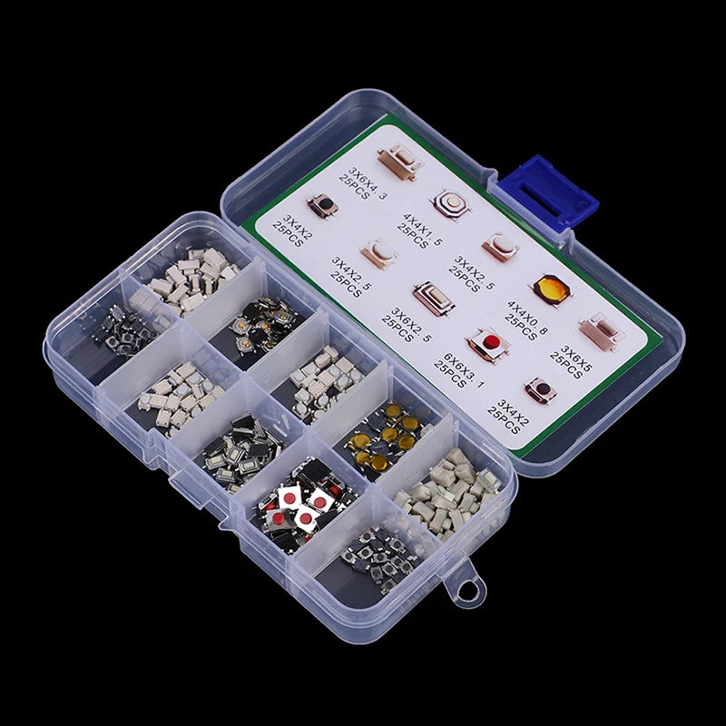 Durable Car Remote Control Button, 10 Different Types, 100/250 Pieces per Box, Ideal for Car Key Micro Switches Oasis Select