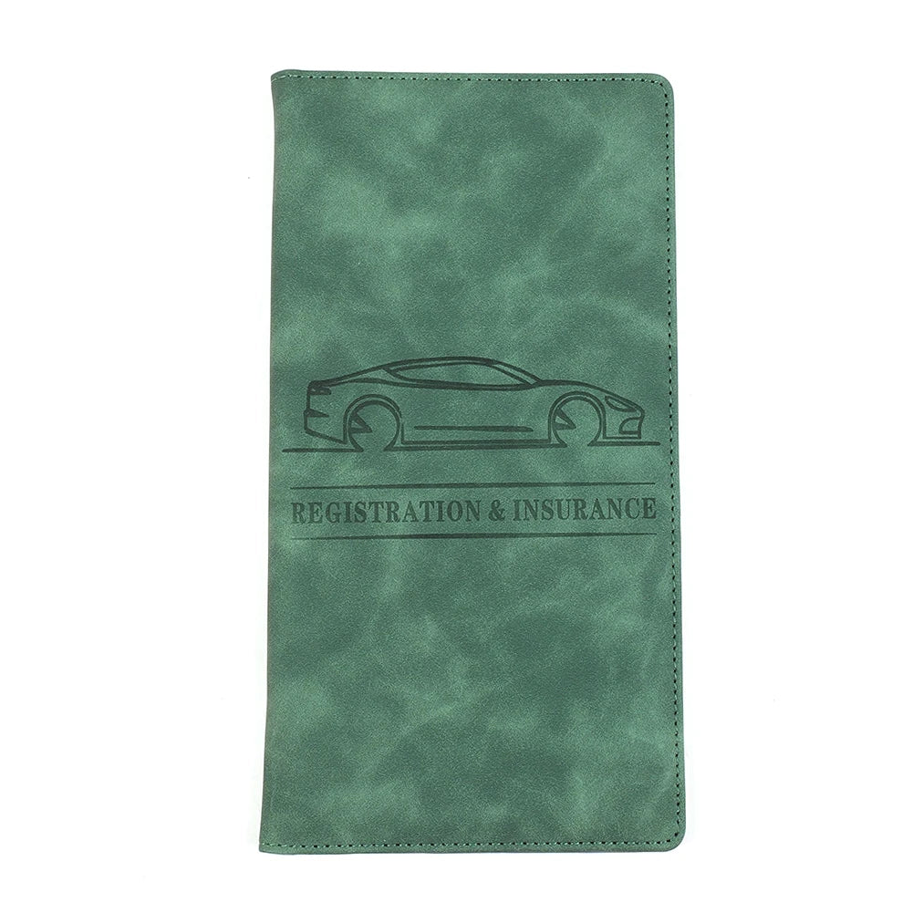 PU Leather Car Registration Insurance Holder Men Driving License Cover Auto Documents License Storage Bag Credit Card Holder Oasis Select Green 1
