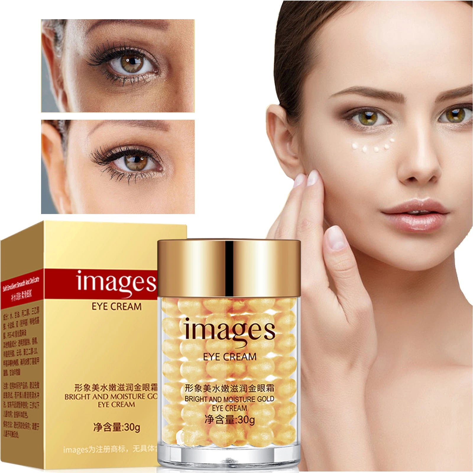 Gold Eye Cream – Hydrating & Anti-Wrinkle Formula | 30g Eye Cream Oasis Select