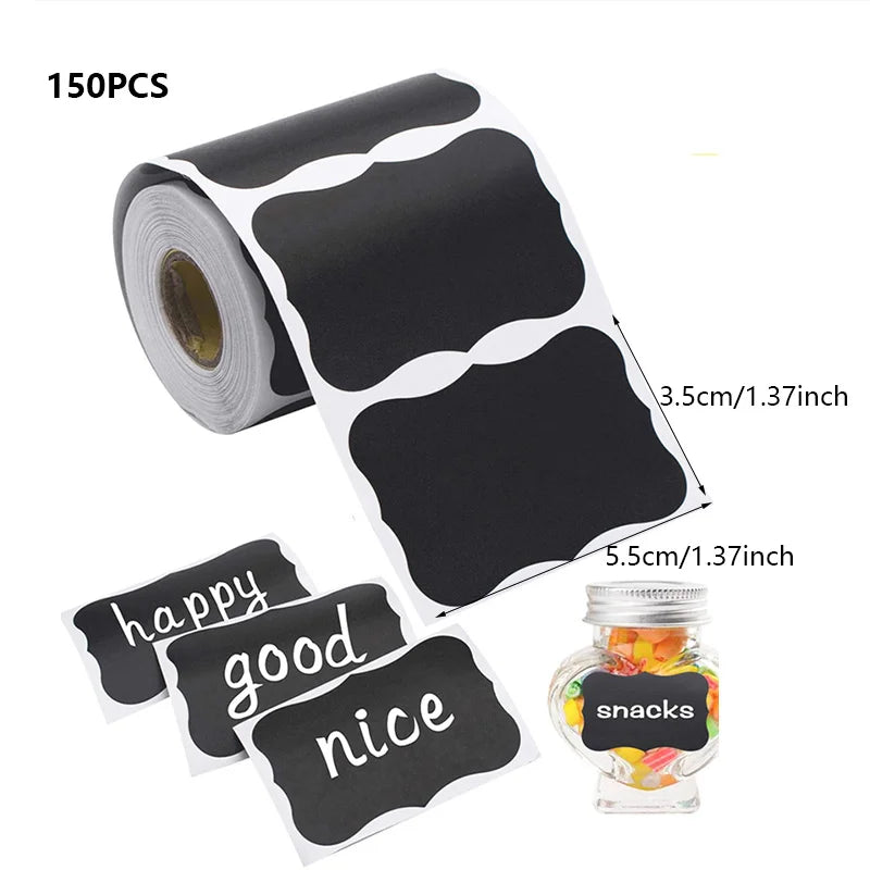 150pcs Waterproof Chalkboard Labels Spice Organizer Label for Household Kitchen Jars Blackboard Stickers Oasis Select