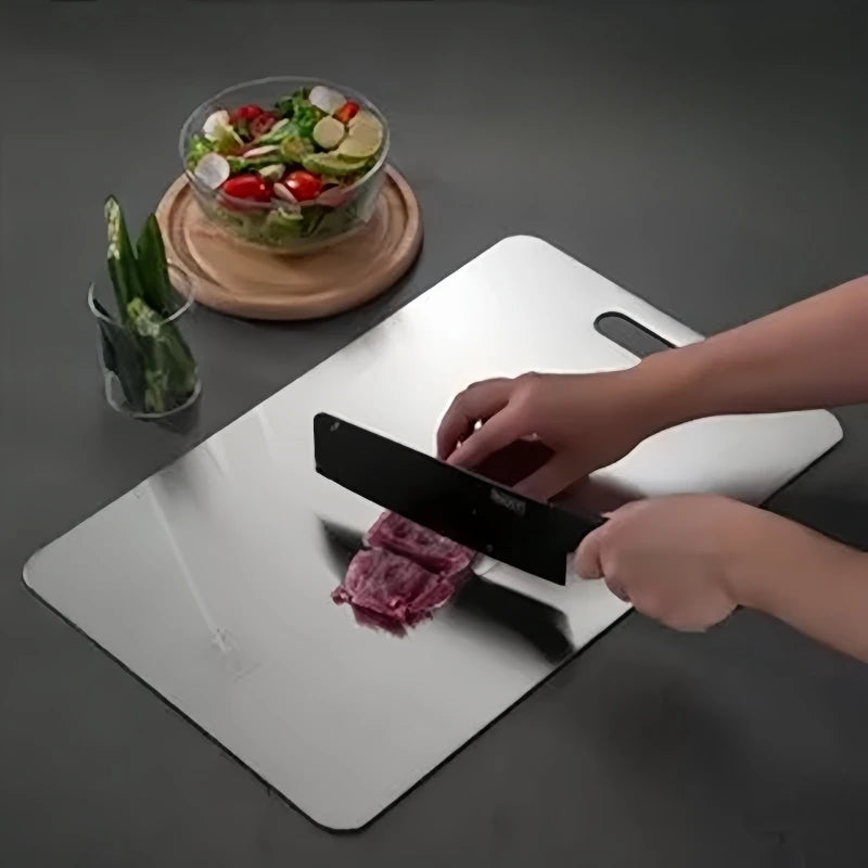 304 Stainless Steel Panel and Chopping Board Kitchen Household Double Sided Kneading Dough Fruit Meat Chopping Cutting Board Oasis Select