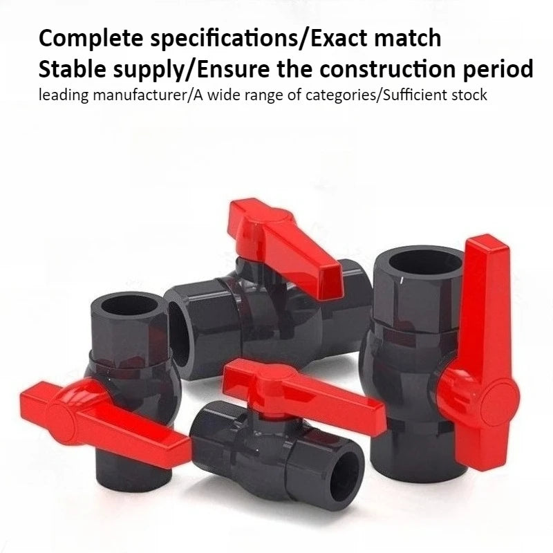 Dark Gray Long Handled Ball Valve PVC DN15 20 25 32 40 50 Plastic Single-sided Fittings Switch Socket Industrial Adhesive Oasis Select