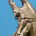 Antique Brass Realistic Beetle Sculpture Dual Horned Beetle Figurine With Intricate Detailing Car Dashboard Home Office Decor Oasis Select Default Title