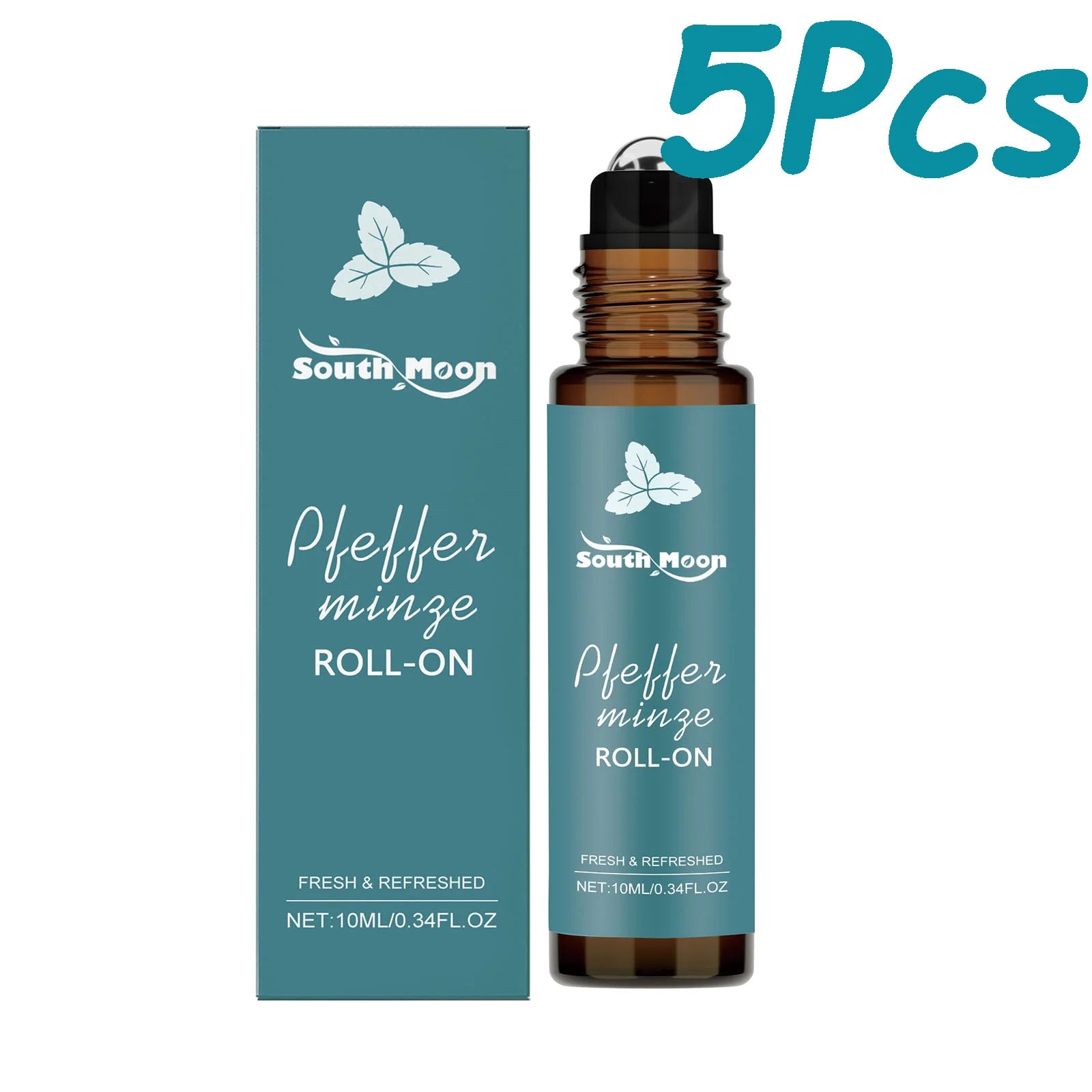Peppermint Roller Essential Oils Portable Refreshing Fragrance Natural Comfort Massage Body Oils Roll On Relaxing Gift Women Men Oasis Select 50ml Boxed 10ml
