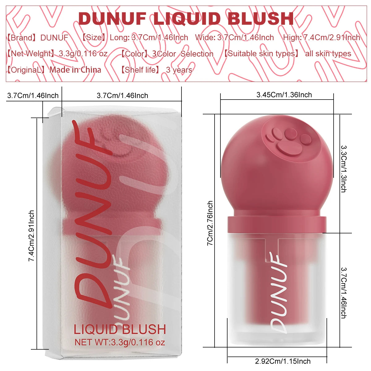 DUNUF Liquid Blush Brightens Matte Sheen Contouring And Creates A Long-lasting Nude Makeup Atmosphere That Is Not Easy To Come O Oasis Select