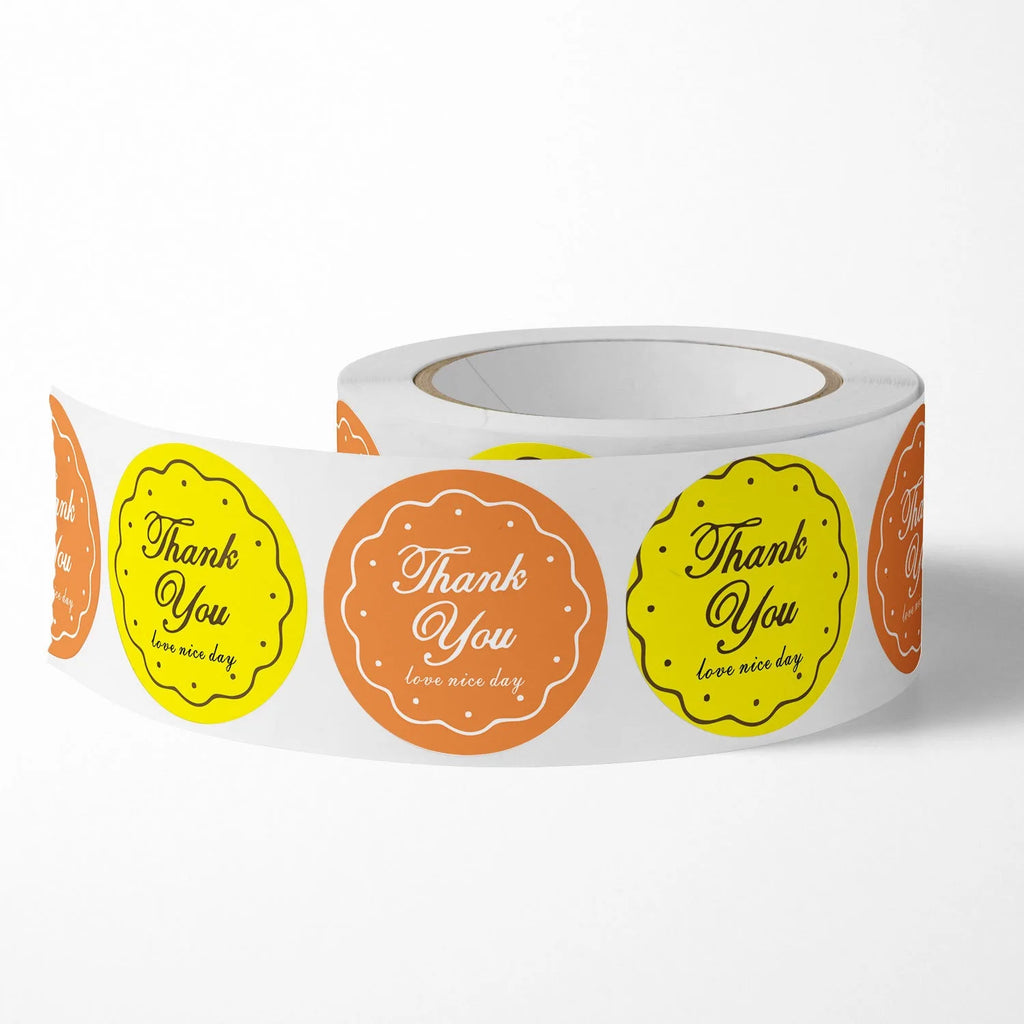 500pcs/roll label stickers, thank you floral stickers, gift decoration seal stickers labels decoration Oasis Select