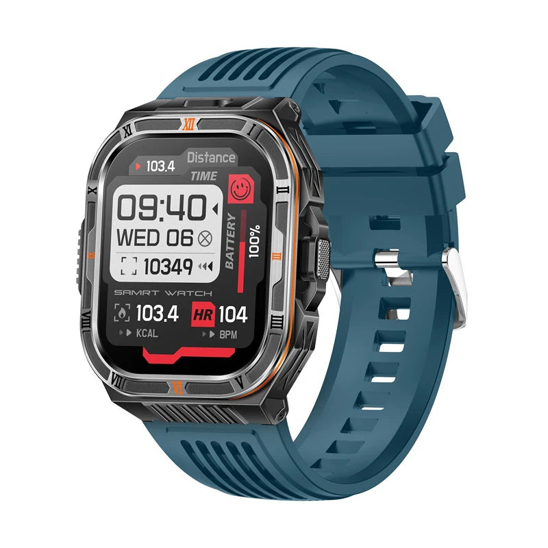 Waterproof Smartwatch Men 1100mAh Battery LED Flashlight BT Call Outdoor Smart Watches Health Monitor 100+ Sports Mode Compass Oasis Select BKBLS