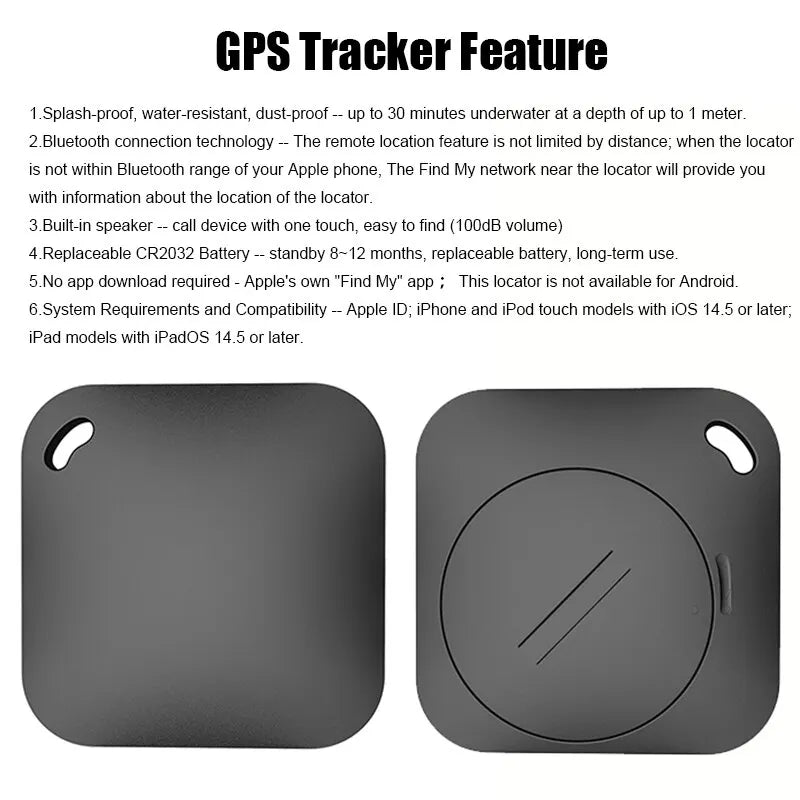 Smart Bluetooth GPS Tracker Work with Apple Find My APP ITag Anti Lost Reminder Device MFI Rated Locator Car Key Pet Kids Finder Oasis Select