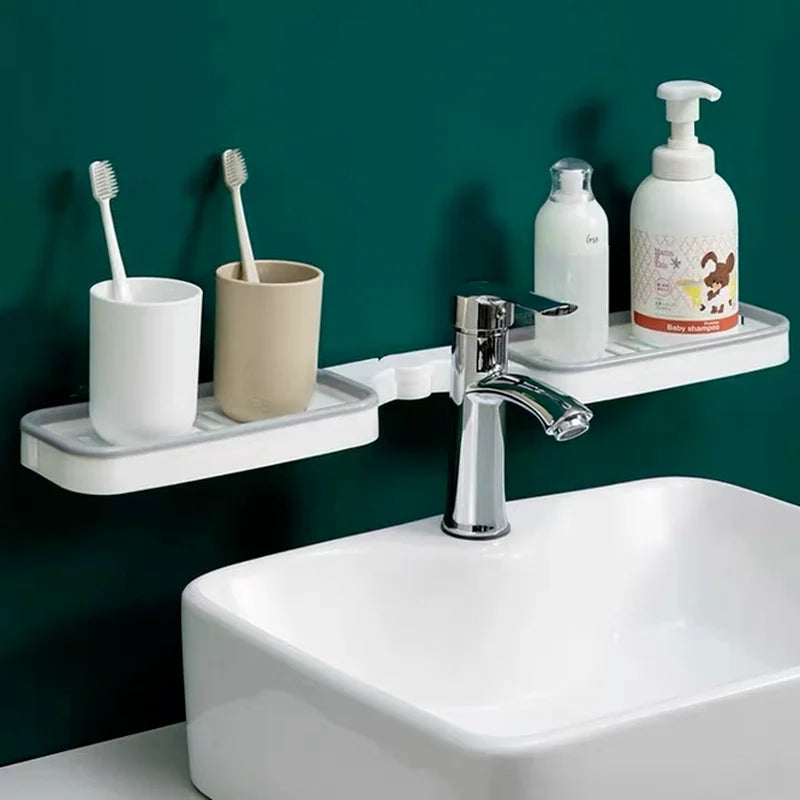 Toilet bathroom storage rack foldable countertop bathroom non perforated soap storage rack closet organizer Oasis Select