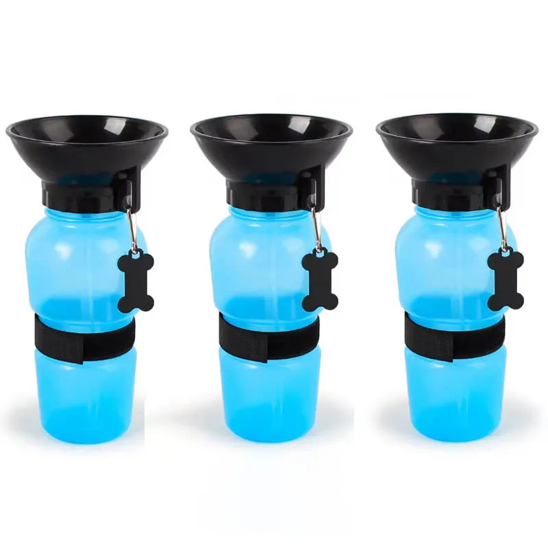500ml Outdoor Squeeze Portable Pet Dog Water Bottle Large and Small Dog Travel Drinking Cup Supplies Suitable for Dogs and Cats Oasis Select blue-3pcs 500ml