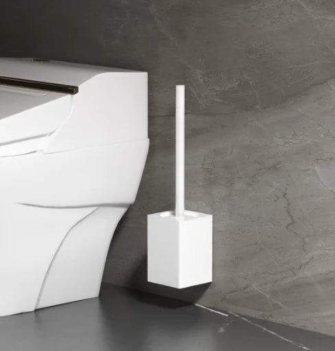 Toilet Brush, Shelf, No Punching, Household No Dead Ends, Toilet Brush, Toilet, Bathroom Toilet, Cleaning Artifact Oasis Select white toilet brush