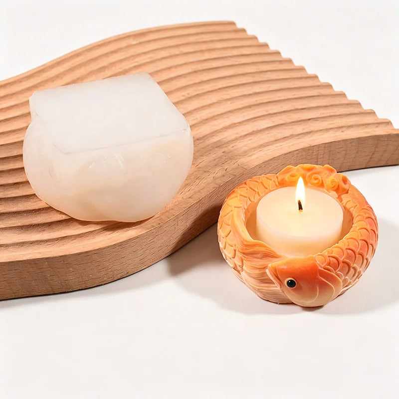 Cute goldfish flowerpot succulent plant flowerpot resin silicone mold carp storage box candle cup gypsum mold Oasis Select