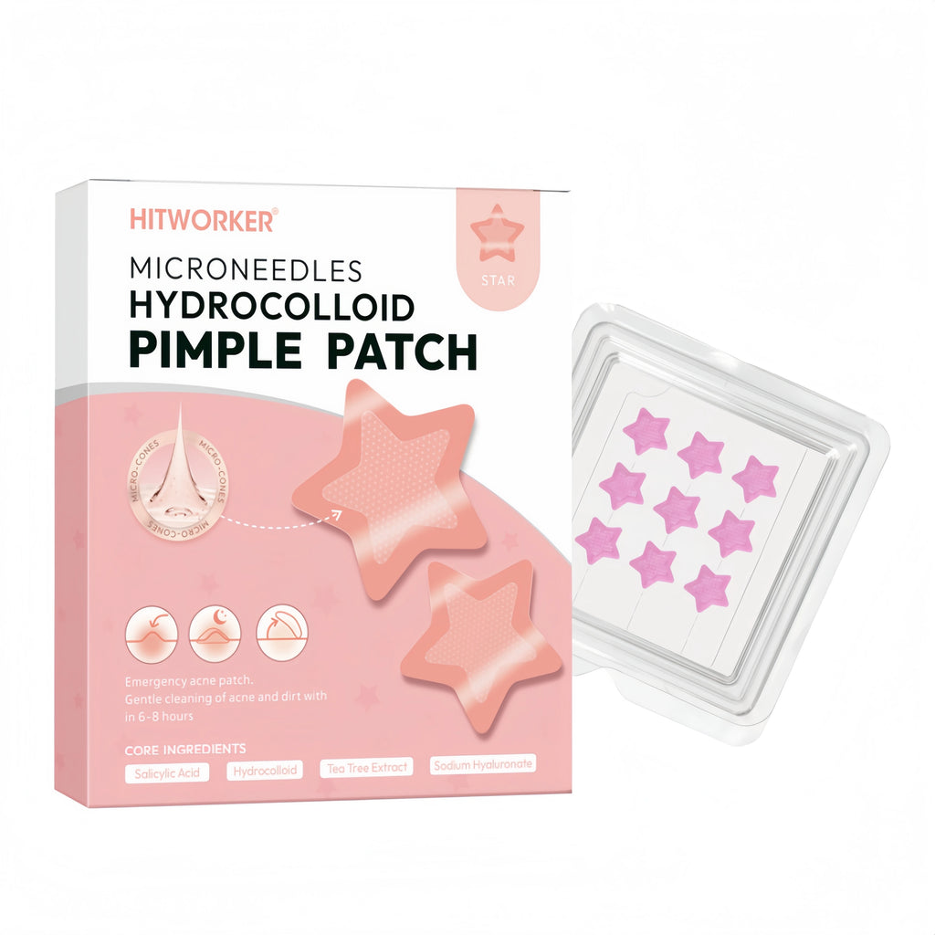 18/9pcs water-based gel pink star shaped microneedle acne patch, - waterproof, alcohol free, used to absorb acne secretions Oasis Select 9pcs